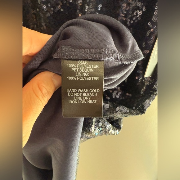 Lulus Light Up The Night Navy Blue Sequin Shift Dress Women’s SZ M Mini New - Picture 5 of 9